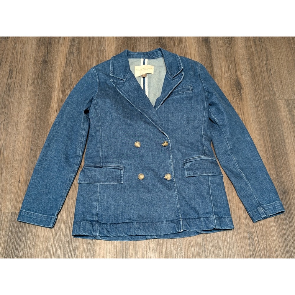 Pilcro and the Letterpress Anthropologie Denim Blazer‎ Jacket - Small
